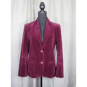 Vintage Sears The Fashion Place Burgundy Velvet Blazer Jacket Style 5602 Size 12